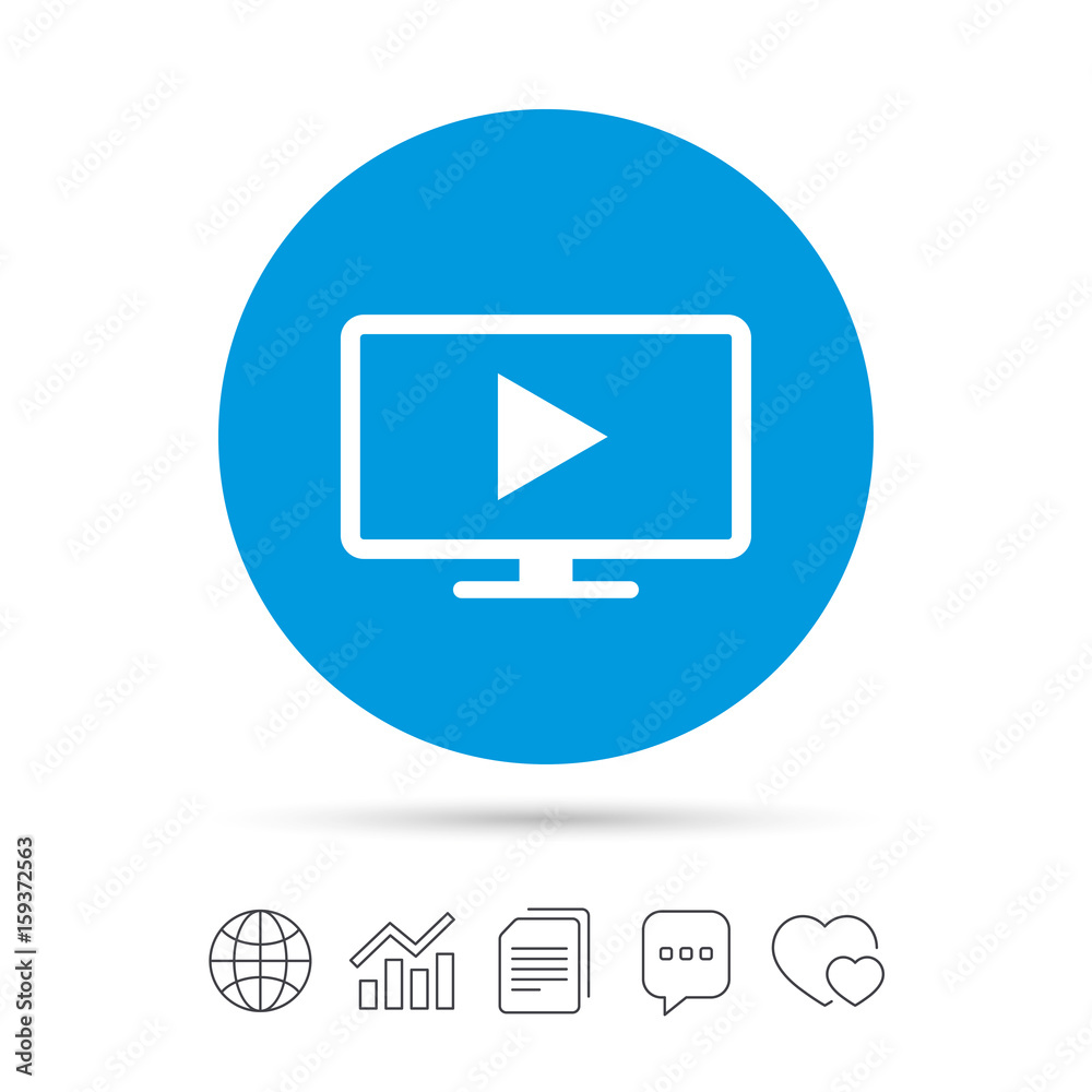 Widescreen TV mode sign icon. Television set. Widescreen TV mode sign icon. Television set.