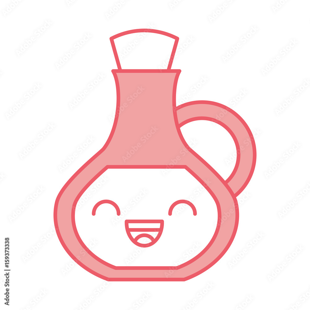 oil jar spa bottle kawaii character vector illustration design