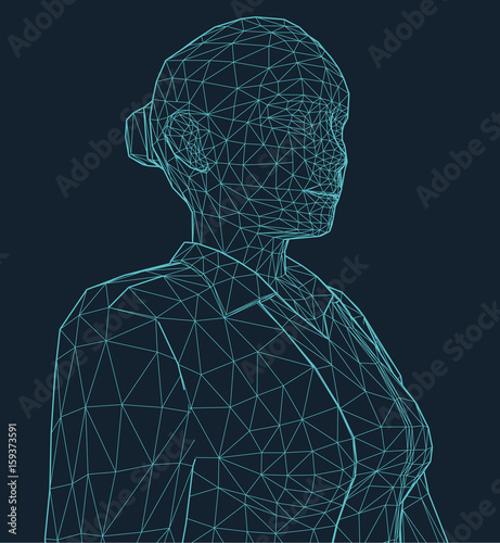 mature woman in wire frame style
