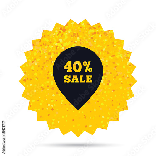 40 percent sale pointer tag sign icon.