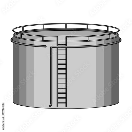 Oil storage tank.Oil single icon in monochrome style vector symbol stock illustration web.