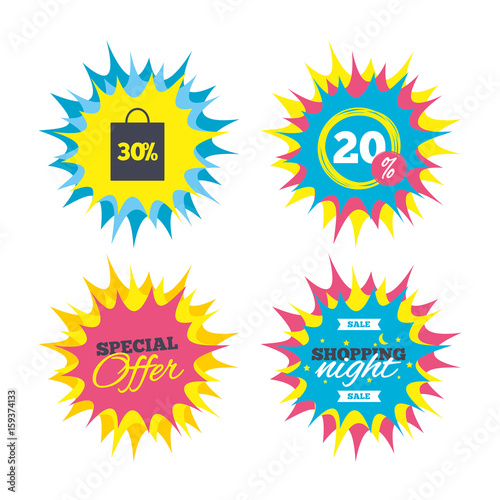 30 percent sale bag tag sign icon.