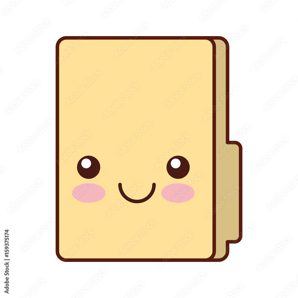 folder file kawaii character vector illustration design folder file kawaii character vector illustration design