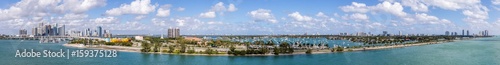 Downtown Miami skyline seen from a cruise ship