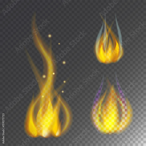 Fire flame hot burn vector icon warm danger and cooking yellow bonfire light blazing campfire.