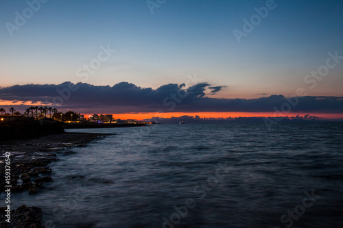 Sunset on the Mediterranean coast