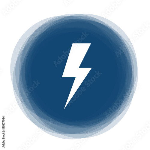 Abstract round button - flash - lightning