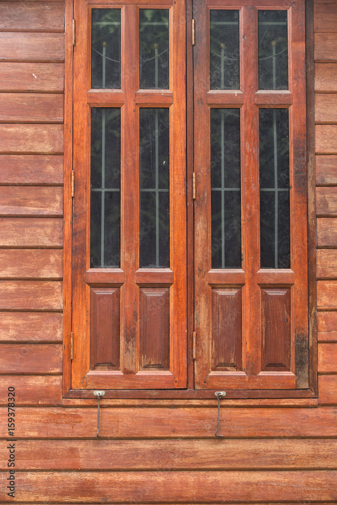 Old wooden window. Thailand traditional style. Old wooden window. Thailand traditional style.