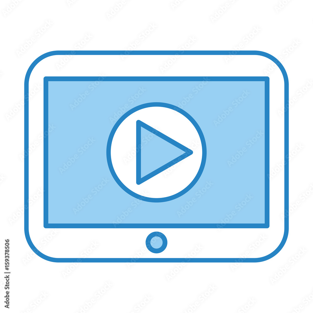 tablet with player button vector illustration design tablet with player button vector illustration design