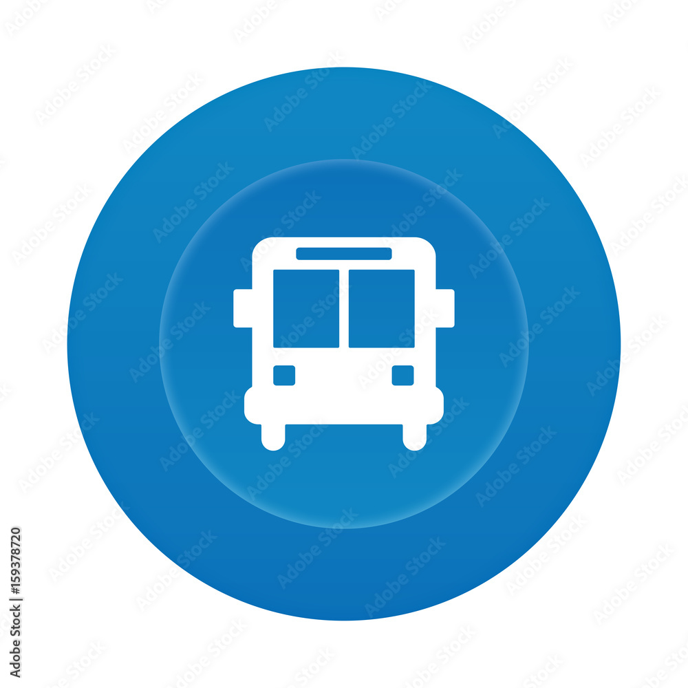 Runder 3D Button - Bus - Transportmittel Runder 3D Button - Bus - Transportmittel