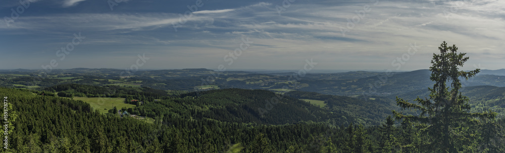 Panorama from White cross in Jizerske mountains