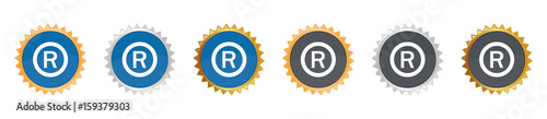R - Copyright - Gezacktes Button-Set