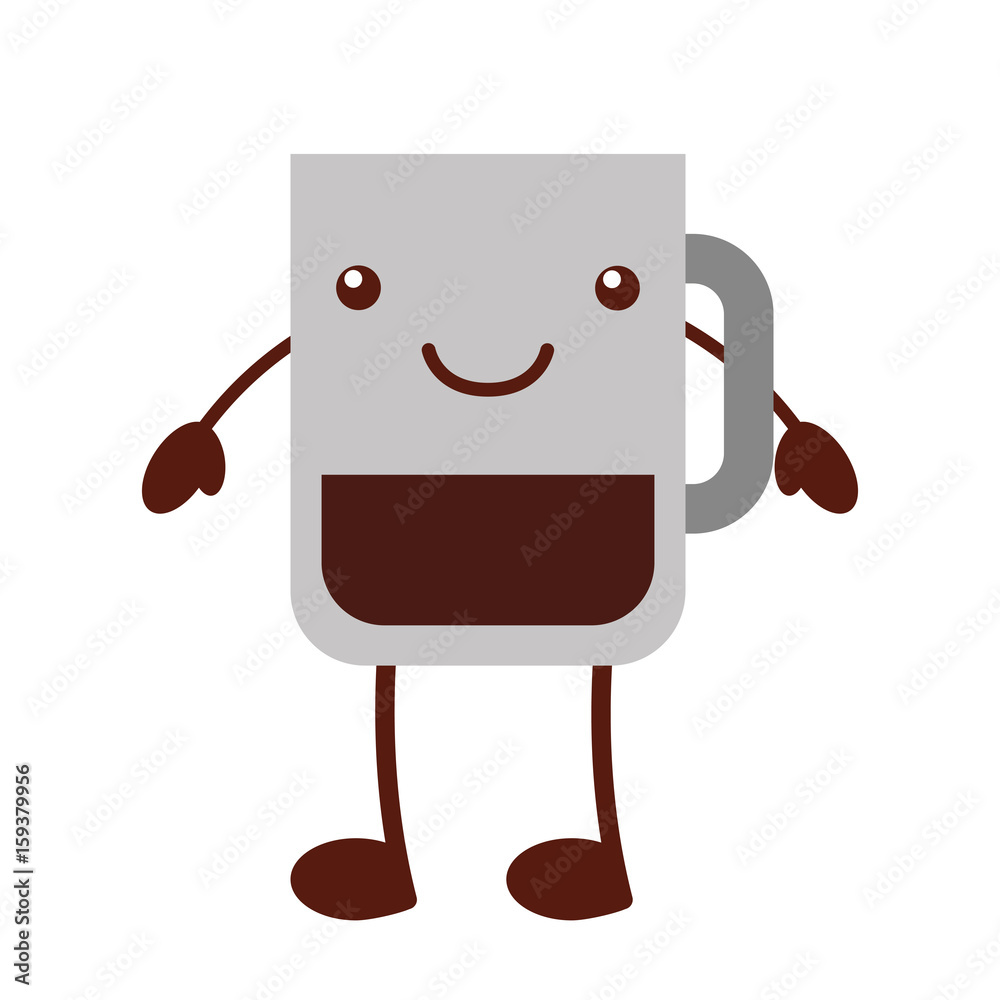 Naklejka premium coffee cup kawaii character vector illustration design