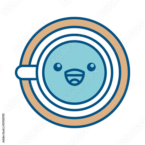 coffee cup kawaii character vector illustration design