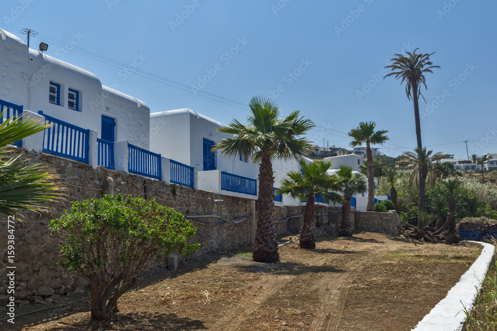 White houses in town of Mykonos, Cyclades Islands, Greece White houses in town of Mykonos, Cyclades Islands, Greece