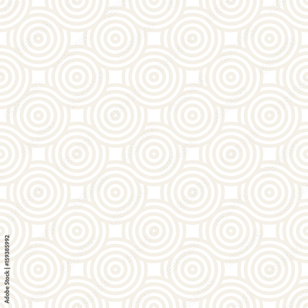 Vector seamless geometric pattern composed with circles and lines. Modern stylish rounded stripes texture. Repeating abstract background Vector seamless geometric pattern composed with circles and lines. Modern stylish rounded stripes texture. Repeating abstract background