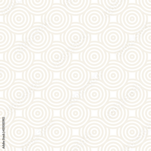 Vector seamless geometric pattern composed with circles and lines. Modern stylish rounded stripes texture. Repeating abstract background