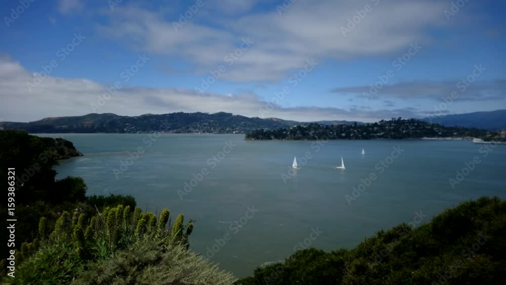 Angel Island, California - May, 2017 - Panning shot of Belvedere and Tiburon from Angel Island. Angel Island, California - May, 2017 - Panning shot of Belvedere and Tiburon from Angel Island.