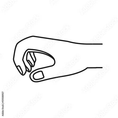 silhouette hand of symbol of giving vector illustration