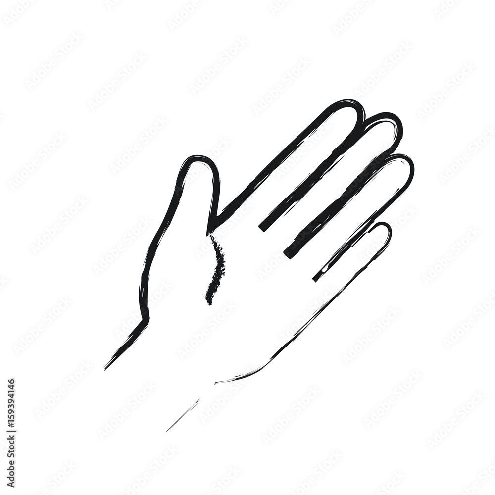 blurred silhouette front view palm of hand in greeting symbol vector illustration blurred silhouette front view palm of hand in greeting symbol vector illustration