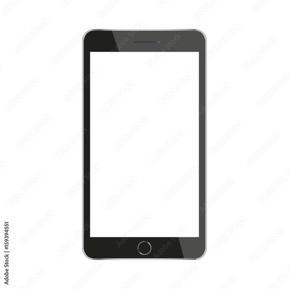 Black smartphone with a white screen. Black smartphone with a white screen.