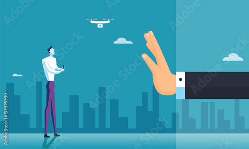 hand business stop drone zone