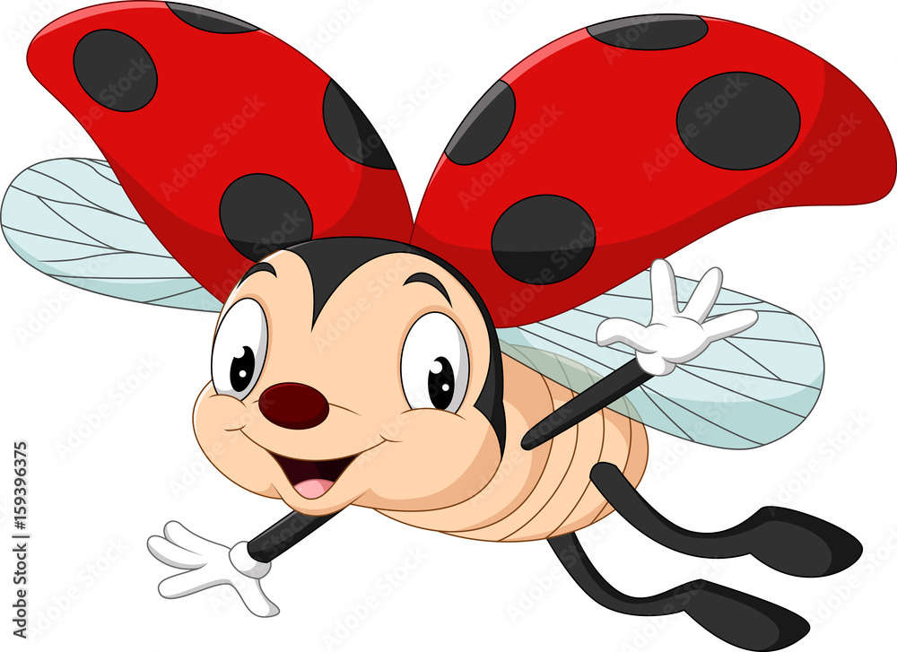 Obraz premium Happy ladybug flying