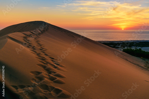 Fototapeta Naklejka Na Ścianę i Meble -  Sand dunes on Patara beach at sunset. Turkey