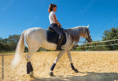 training of riding girl