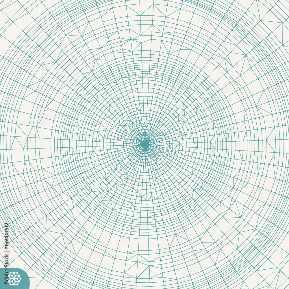 Cobweb or spider web. Network abstract background. Connection Structure. 3D technology style. Wireframe vector illustration.