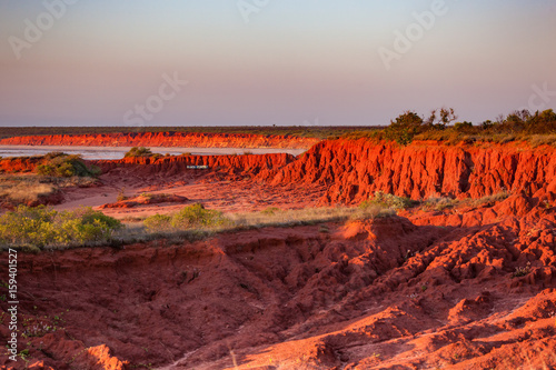 Red Pindan Cliffs at sunset, James Price Point, Western Australia photo