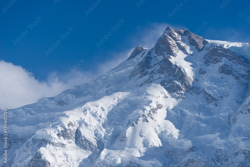 Naklejka Wschodni szczyt masywu górskiego Nanga Parbat, Chilas, Gilgit Baltistan, Pakistan