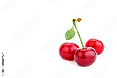 Berries ripe cherry on a white background.