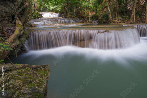 Fototapeta Naklejka Na Ścianę i Meble -  Huai Mae Khamin waterfall in the forest, Kanchanaburi, Thailand