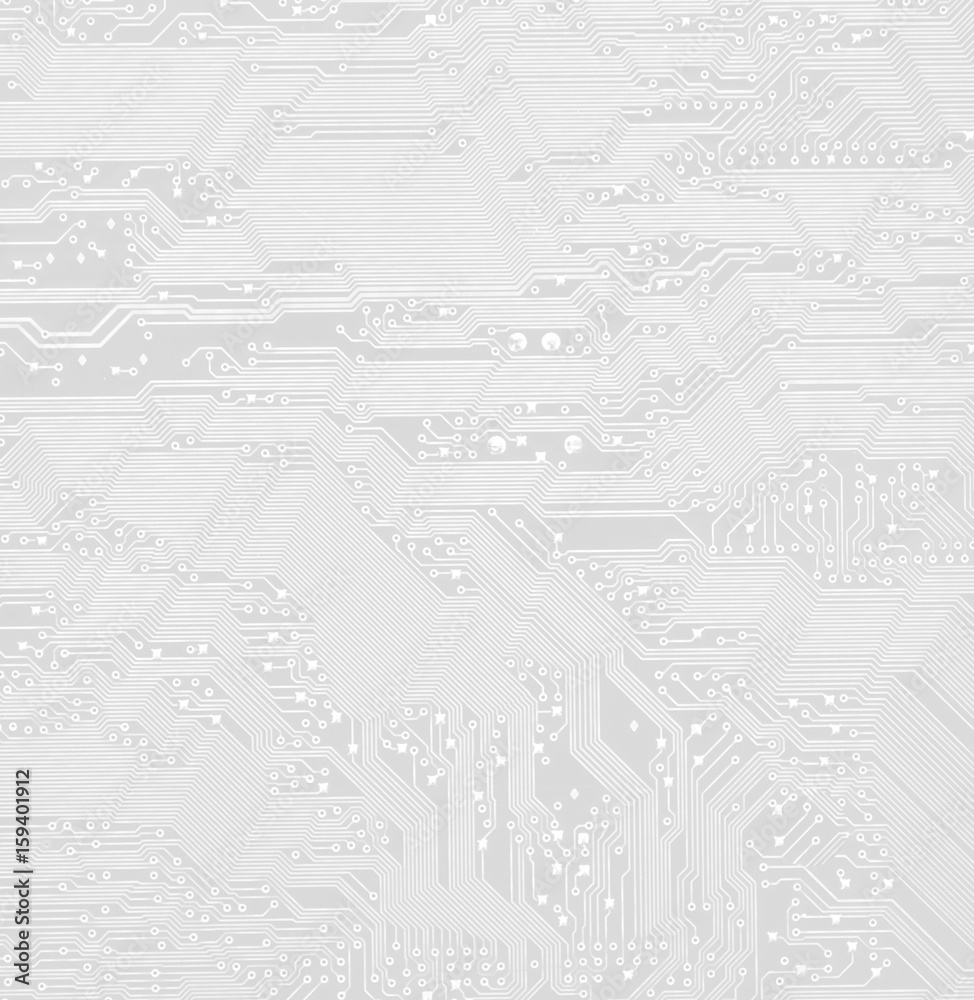 Fototapeta premium White colored Electronic Circuit Board, white background.