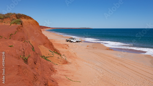 View of the beach at high tide at James Price, Kimberley Region, Western Australia