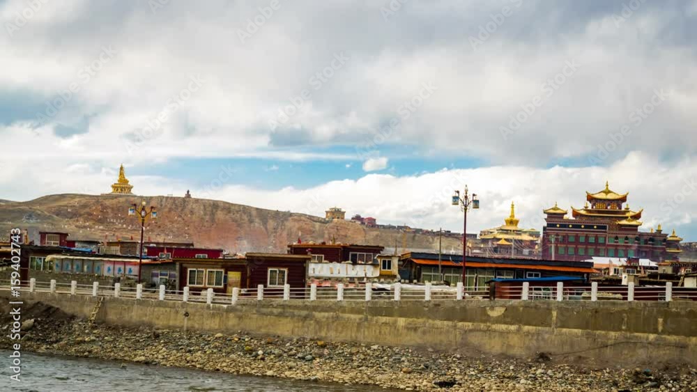 Timelapse of Yarchen Gar Monastery in Sichuan, China Timelapse of Yarchen Gar Monastery in Sichuan, China