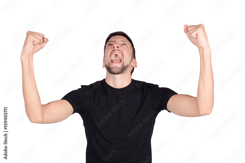 Fototapeta premium Man celebration victory.