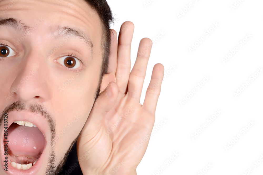 Fototapeta premium Man listening something.