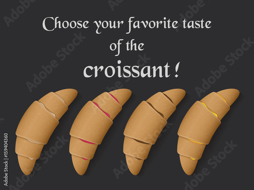 set of croissants with different fillings