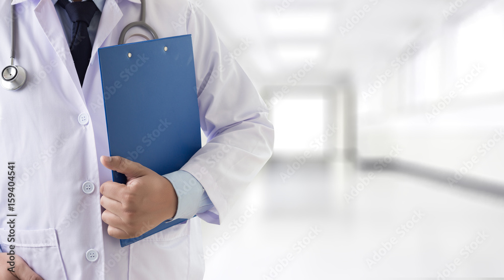 doctor  workhard patient and notes medical copy space