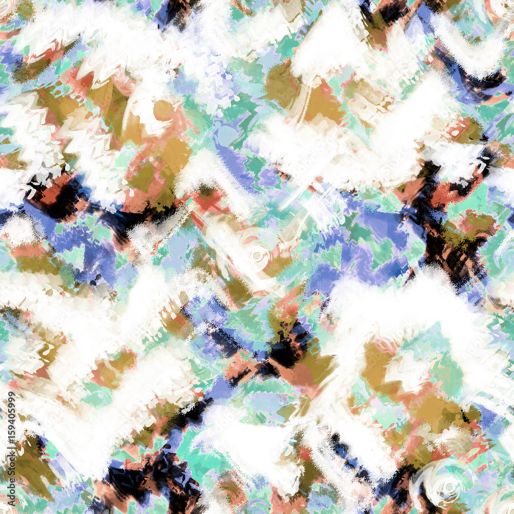 Fototapeta premium Art splash brush strokes paint abstract seamless pattern print