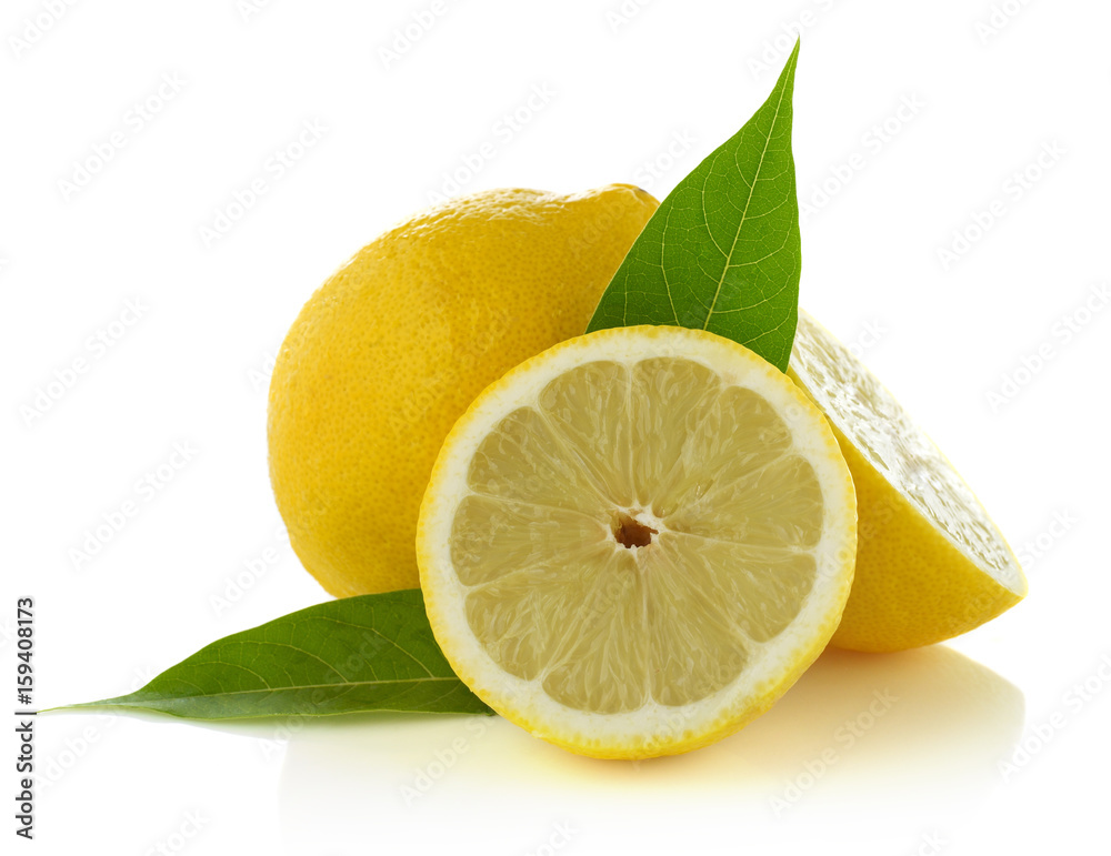 Lemons on white