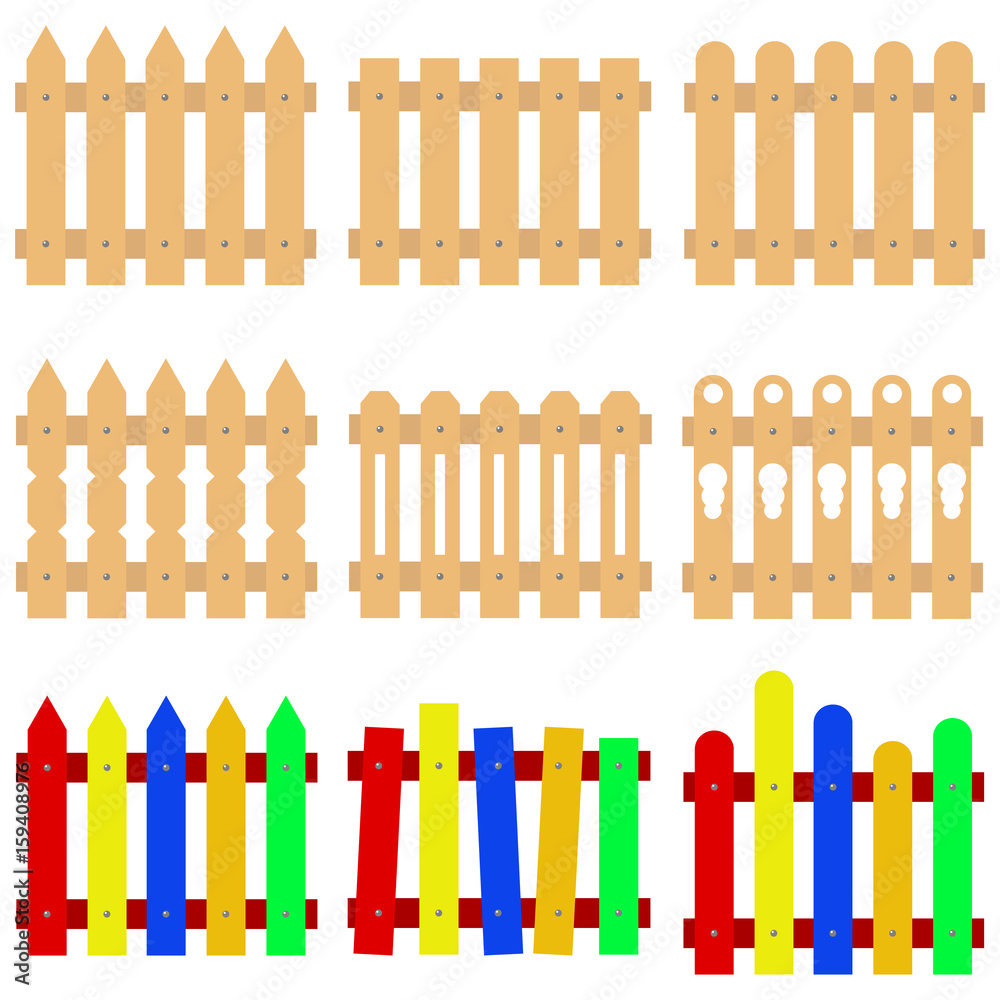 Fence, a set of decorative fences, fencing Fence, a set of decorative fences, fencing
