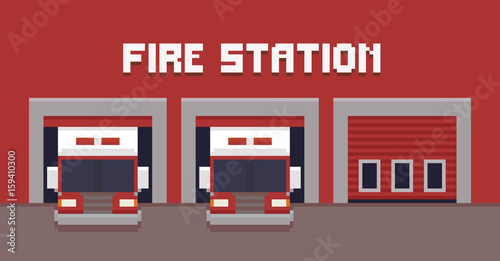 Pixel Art Fire Station