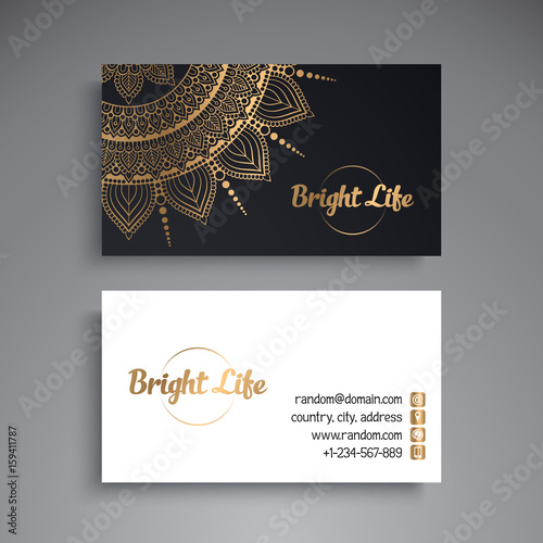 Business Card. Vintage decorative elements