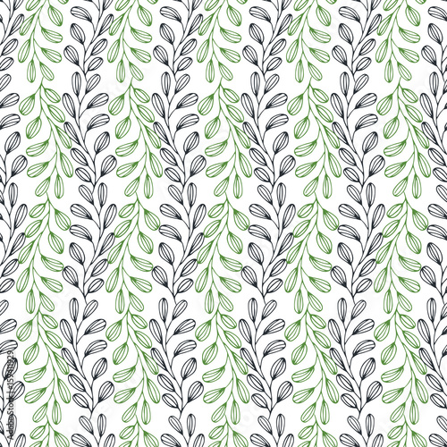 Leaves seamless pattern. Nature vector background. Can be used for wrapping, textile, wallpaper and package design
