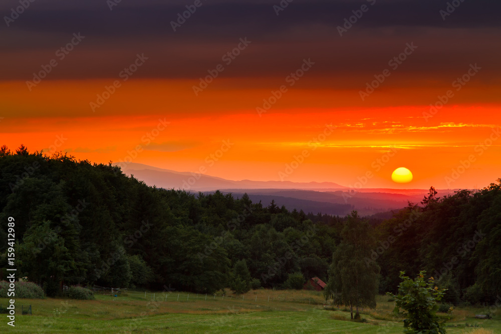Sonnenuntergang Harzlandschaft Mythenharz
