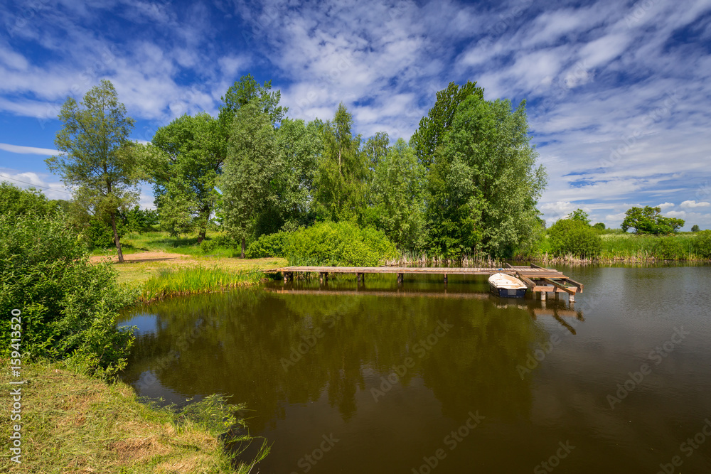 Obraz premium Idyllic lake in summer time, Poland