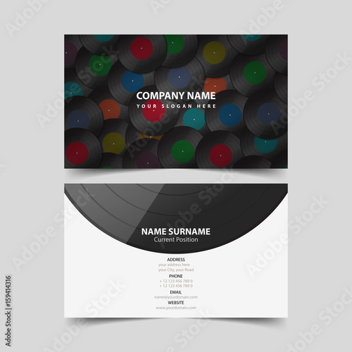 Vinyl Record Business Card Template.